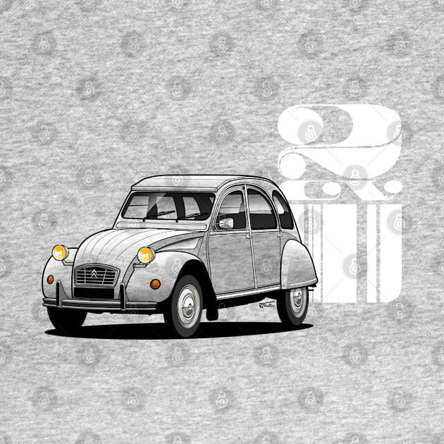 2CV 6 transparent illustration by RJW Autographics